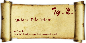 Tyukos Márton névjegykártya