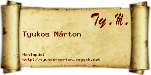 Tyukos Márton névjegykártya